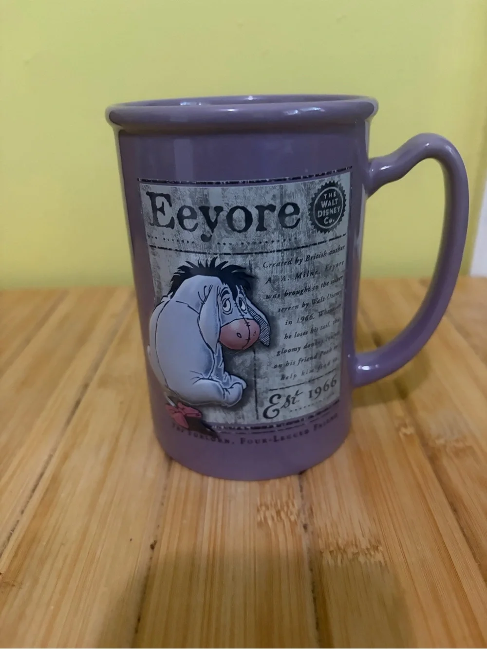 Disney Eeyore Lavender Ceramic Mug with Character Graphic